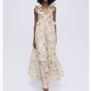 NWT H&M Lyocell Blend Ruffled Floral Dress MED